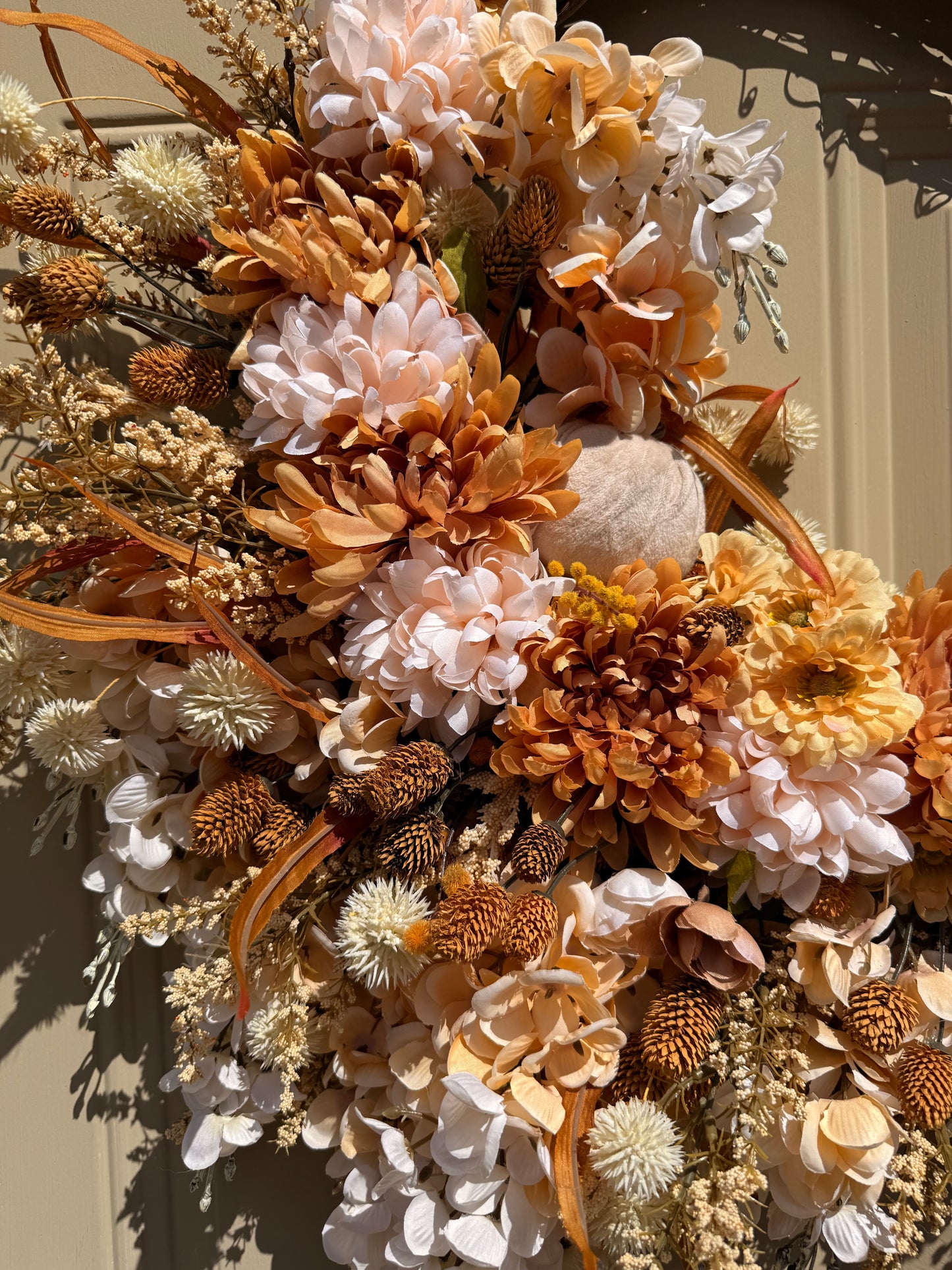 Beige & Cream-Colored Neutral Fall Wreath