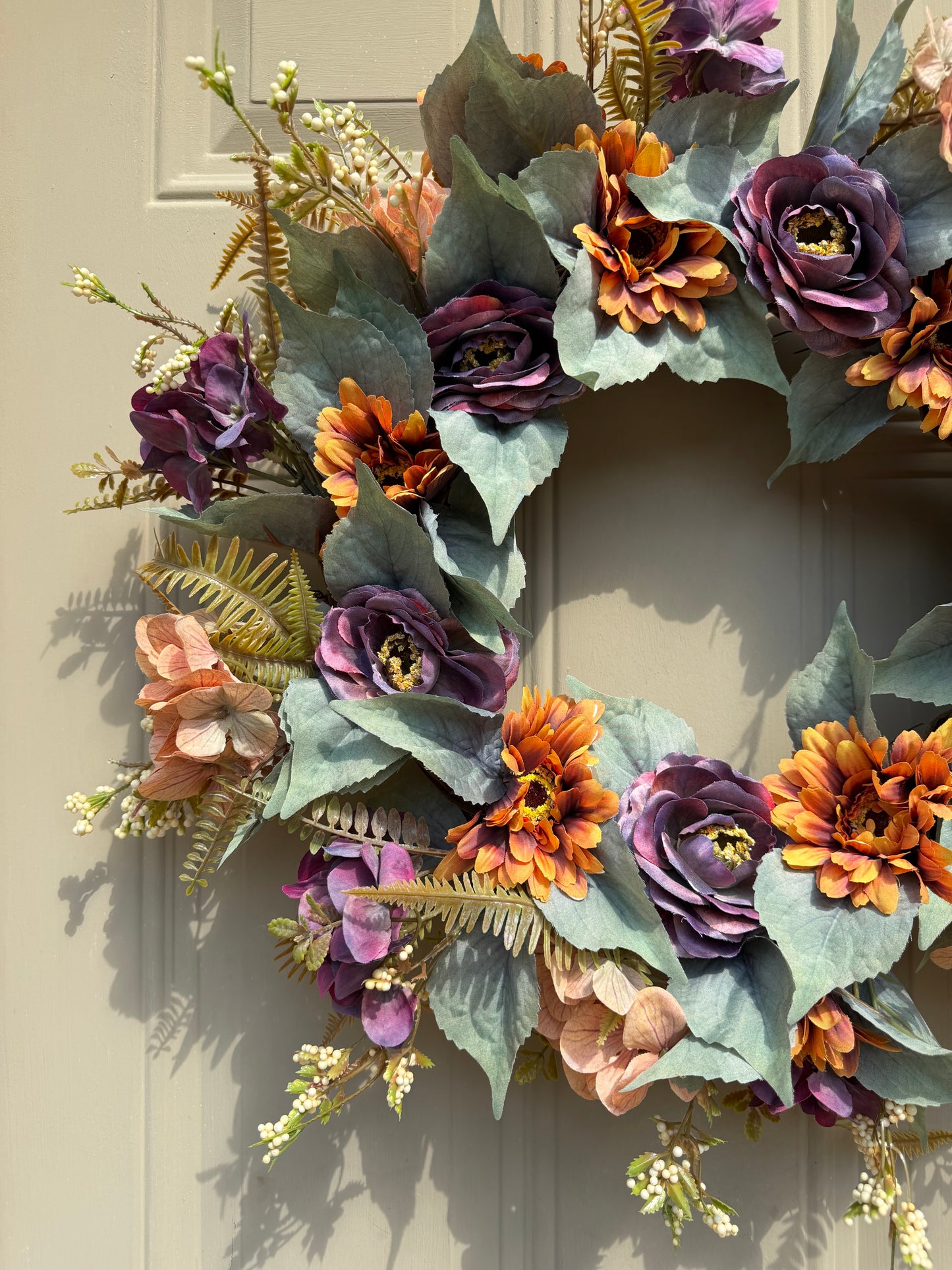 Gerbera and Camellia Fall Wreath