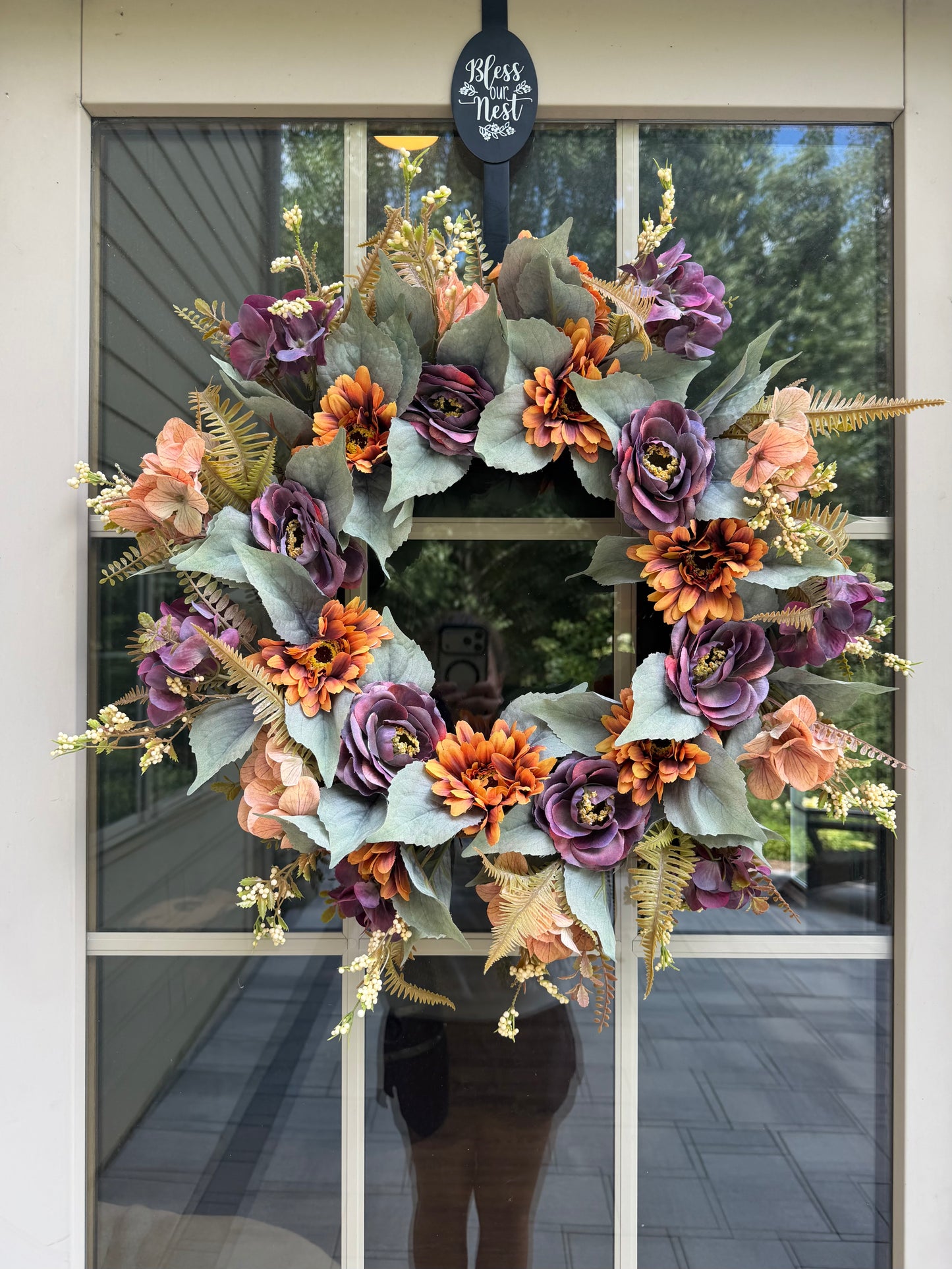 Gerbera and Camellia Fall Wreath