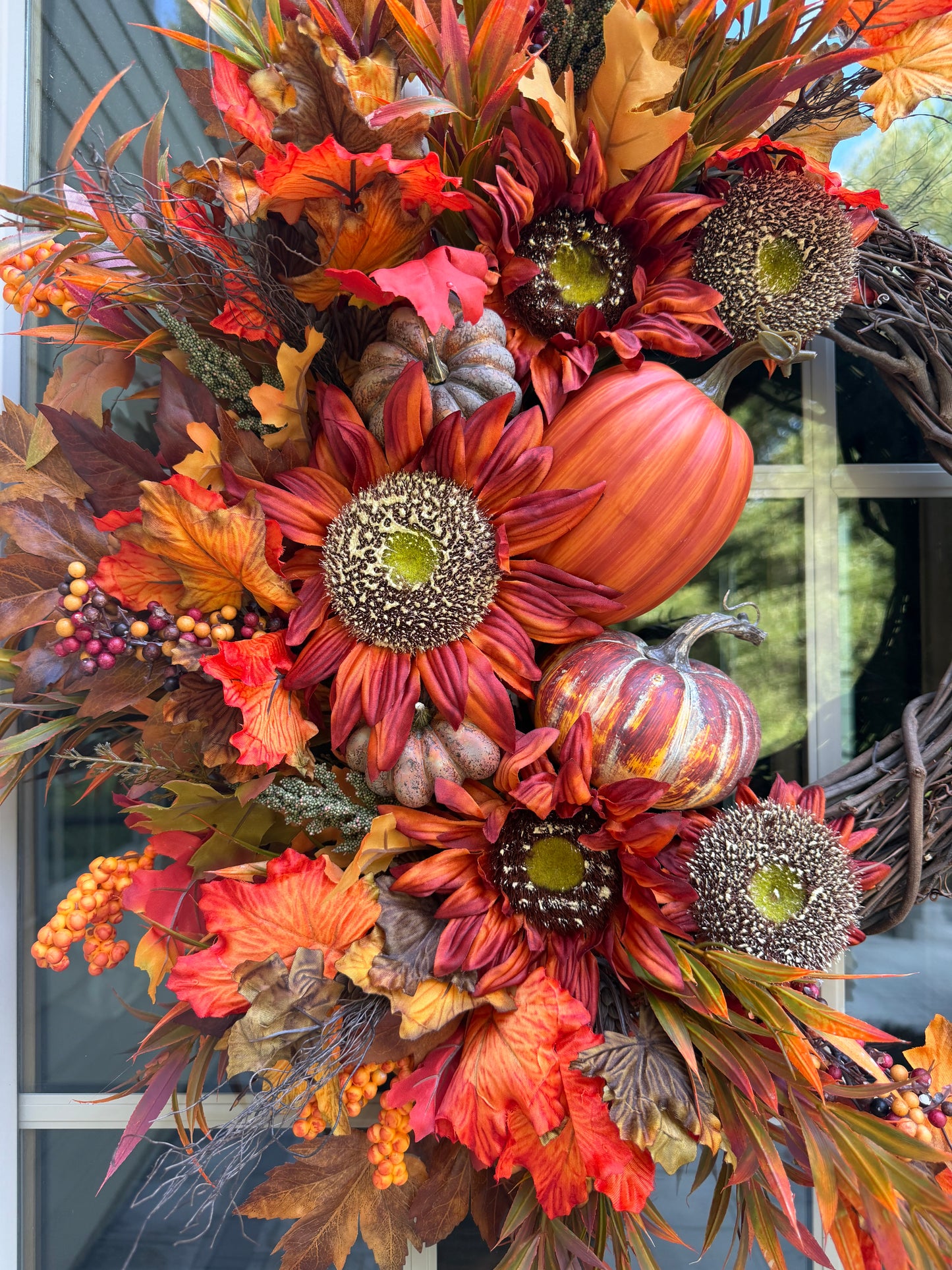 Maple Leaf & Sunflower Fall Wreath