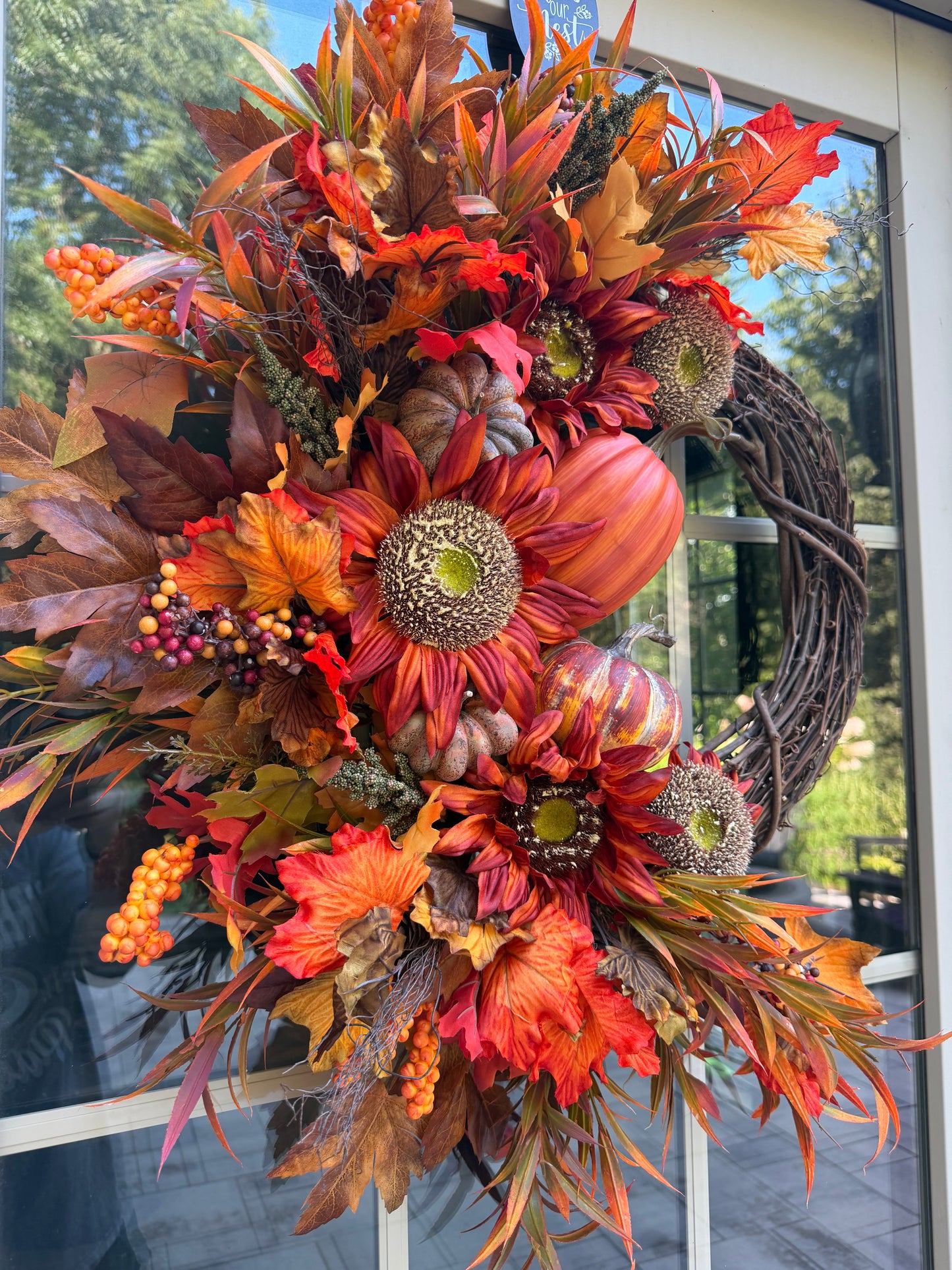 Maple Leaf & Sunflower Fall Wreath