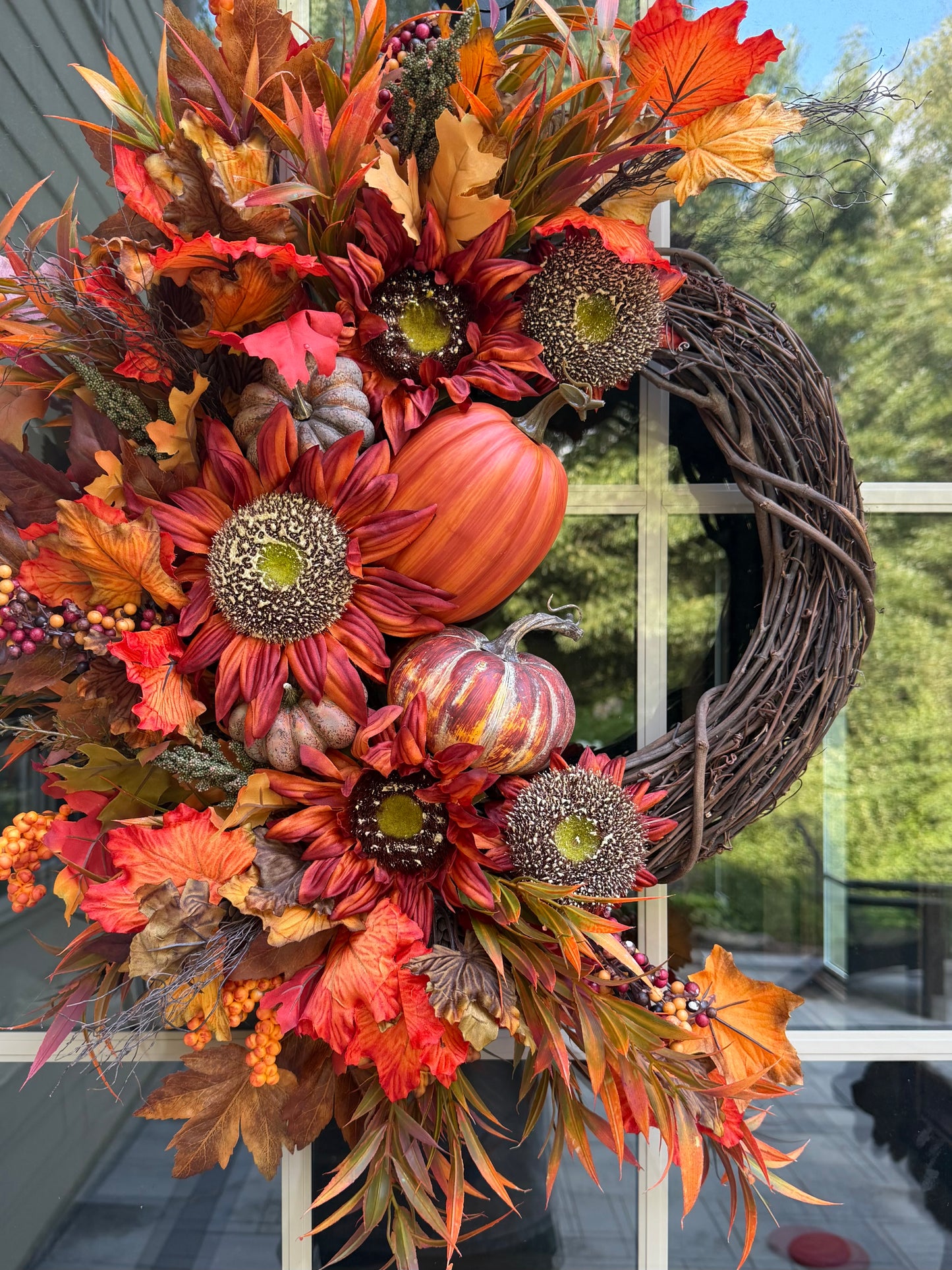 Maple Leaf & Sunflower Fall Wreath