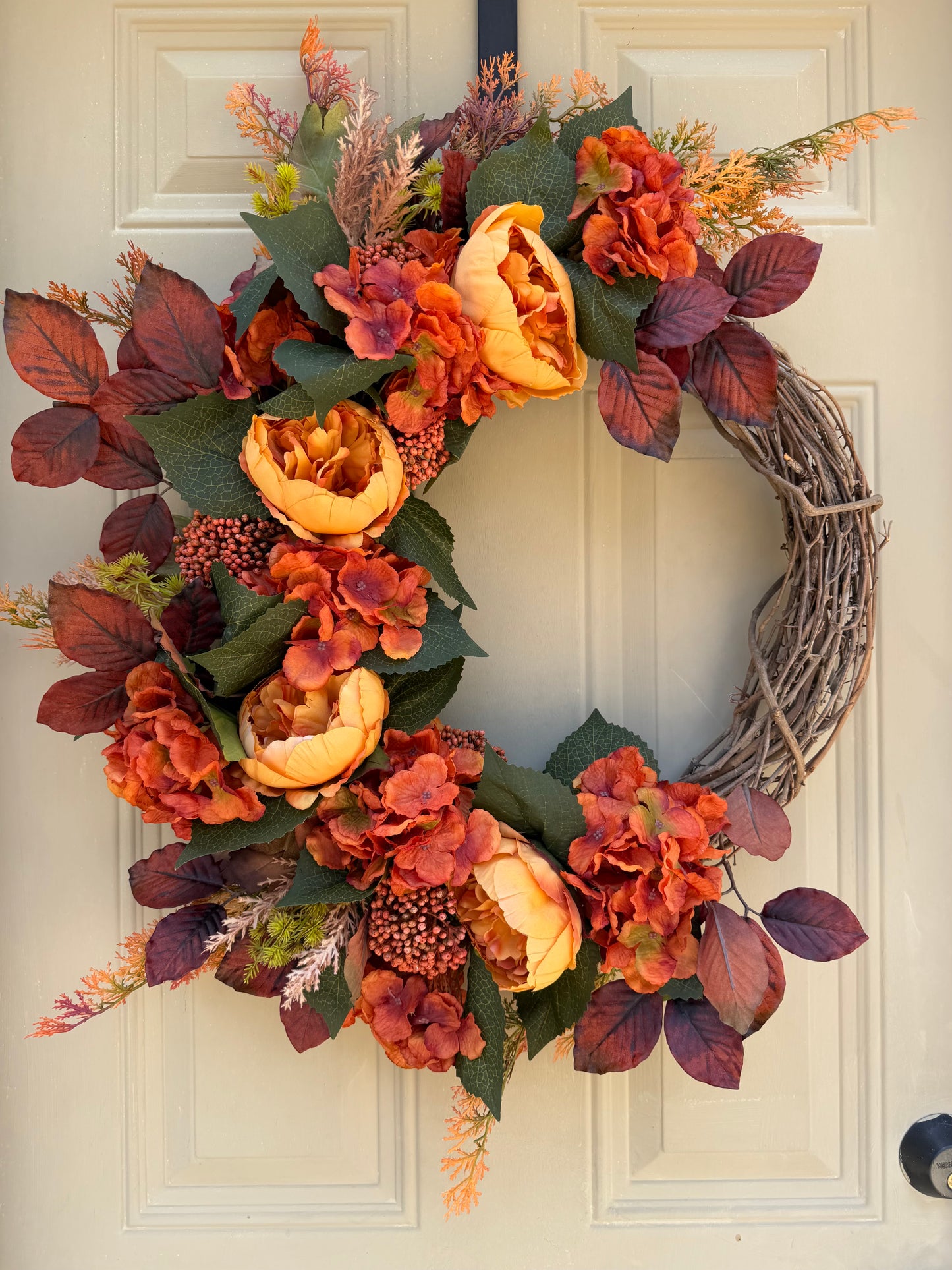 Terracotta Hydrangea & Peony Fall Wreath