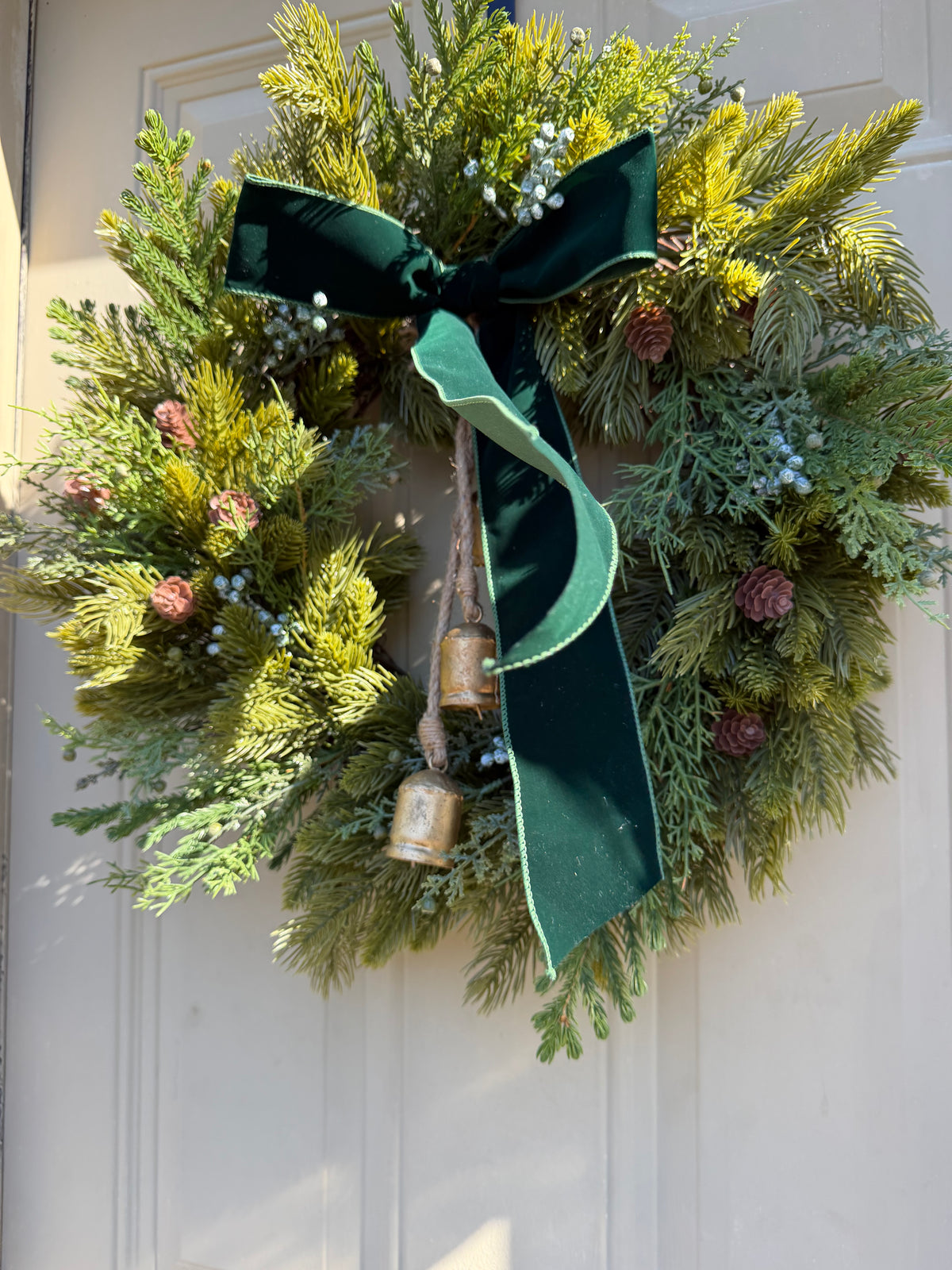 Classic Holiday Wreath with Green Bow