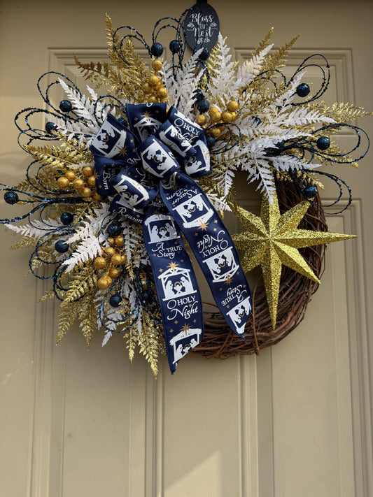 "Reason for the Season" Nativity Christmas Wreath