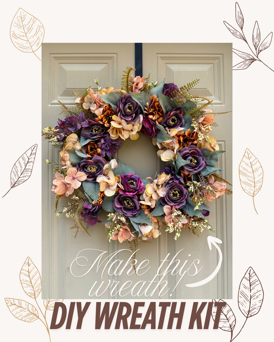 DIY Wreath Kit: Camellia & Hydrangea Fall Wreath