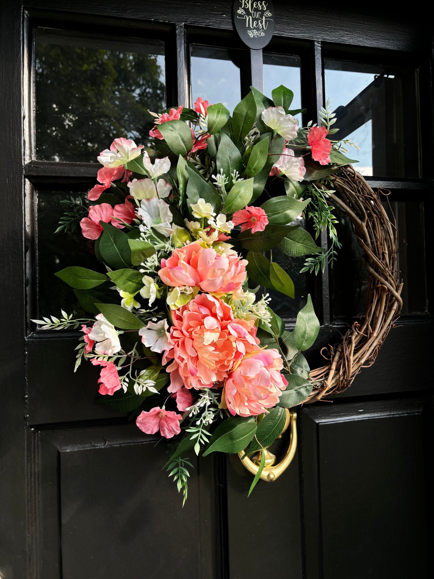 Peach Peony Summer Wreath