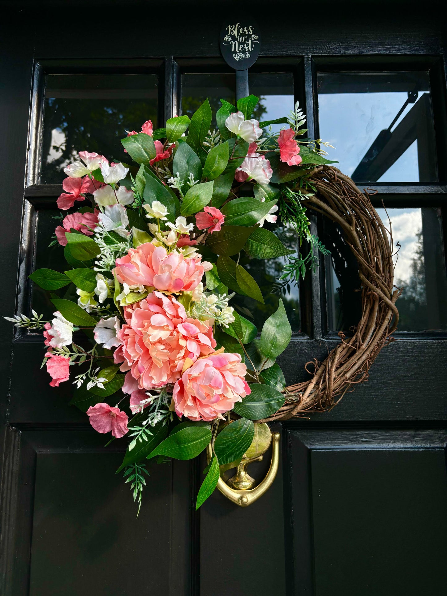 Peach Peony Summer Wreath