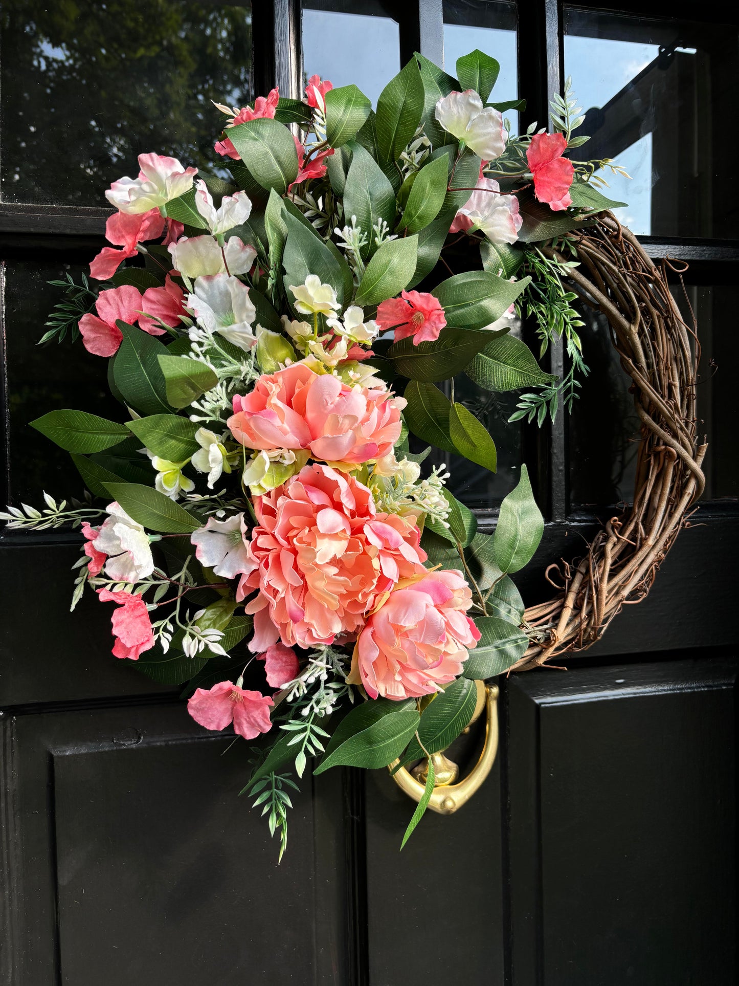 Peach Peony Summer Wreath