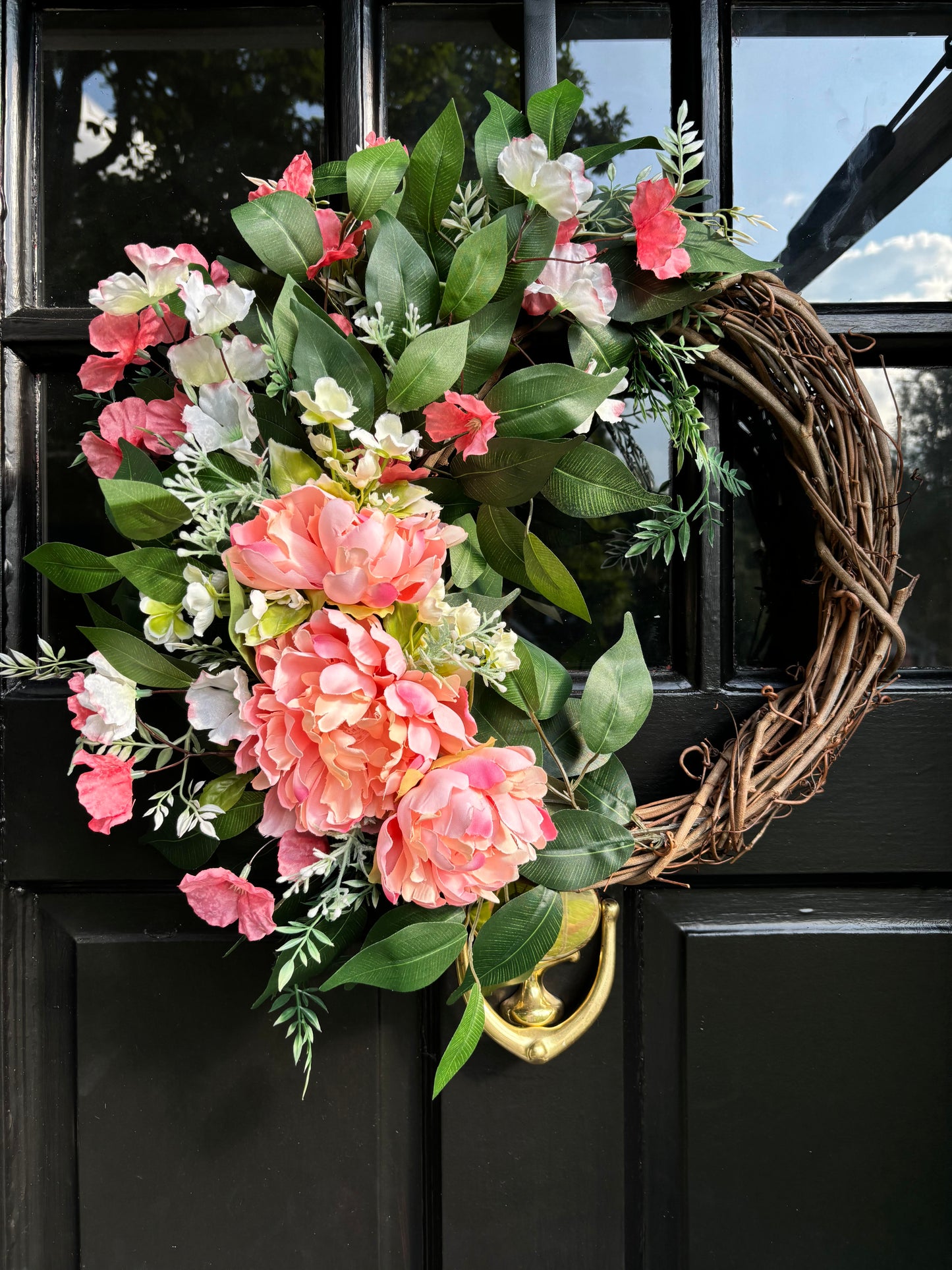 Peach Peony Summer Wreath